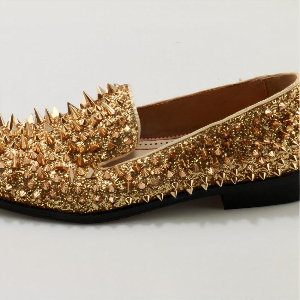 Gold studded loafers for men - Image 4