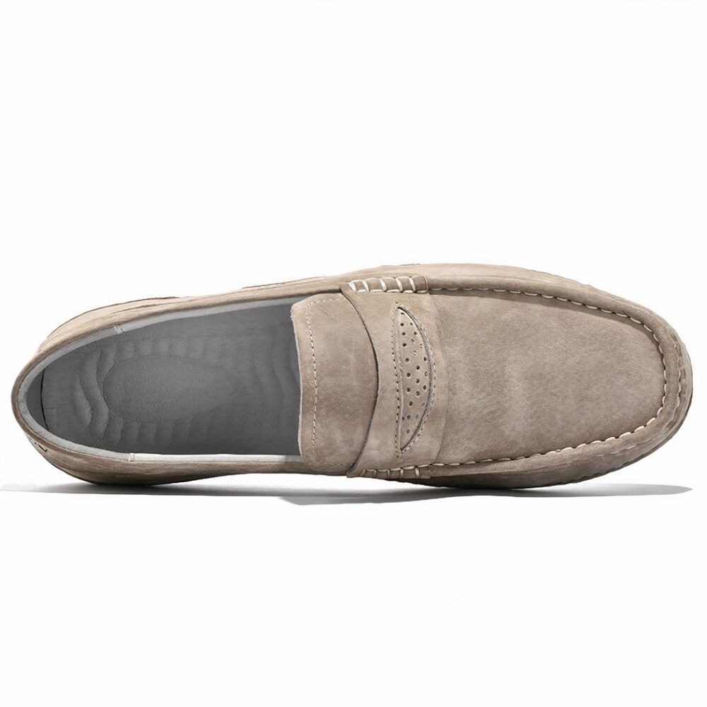 Men's casual beige suede loafers - Image 4