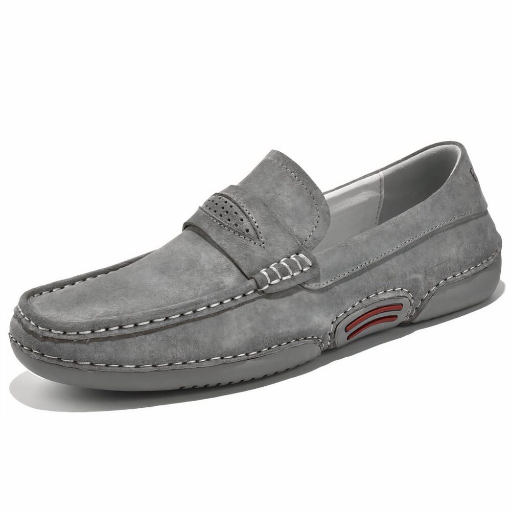 Men's casual grey suede loafers - Image 3