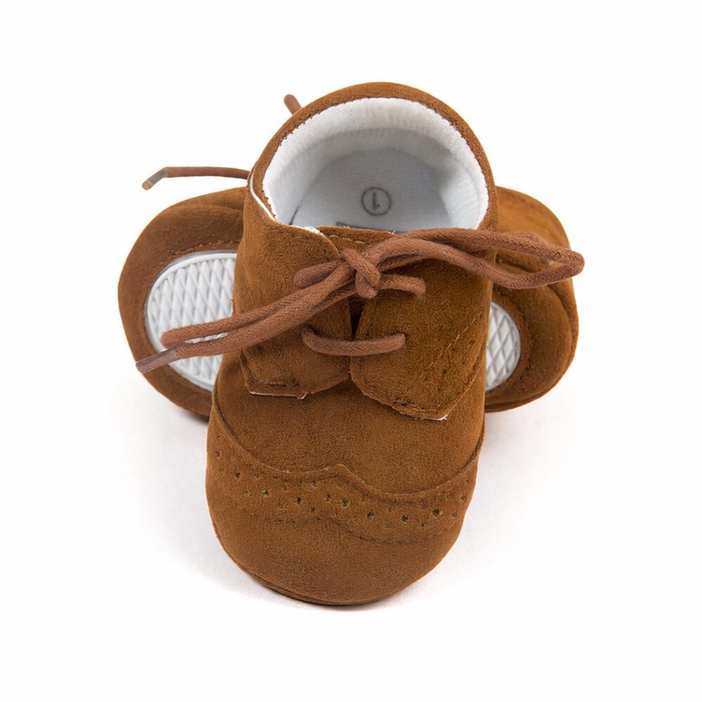 Moccasins with laces and soft sole for baby boys - Image 5