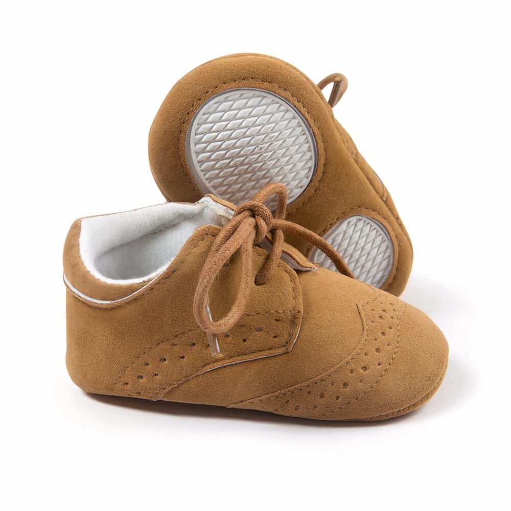 Moccasins with laces and soft sole for baby boys - Image 3