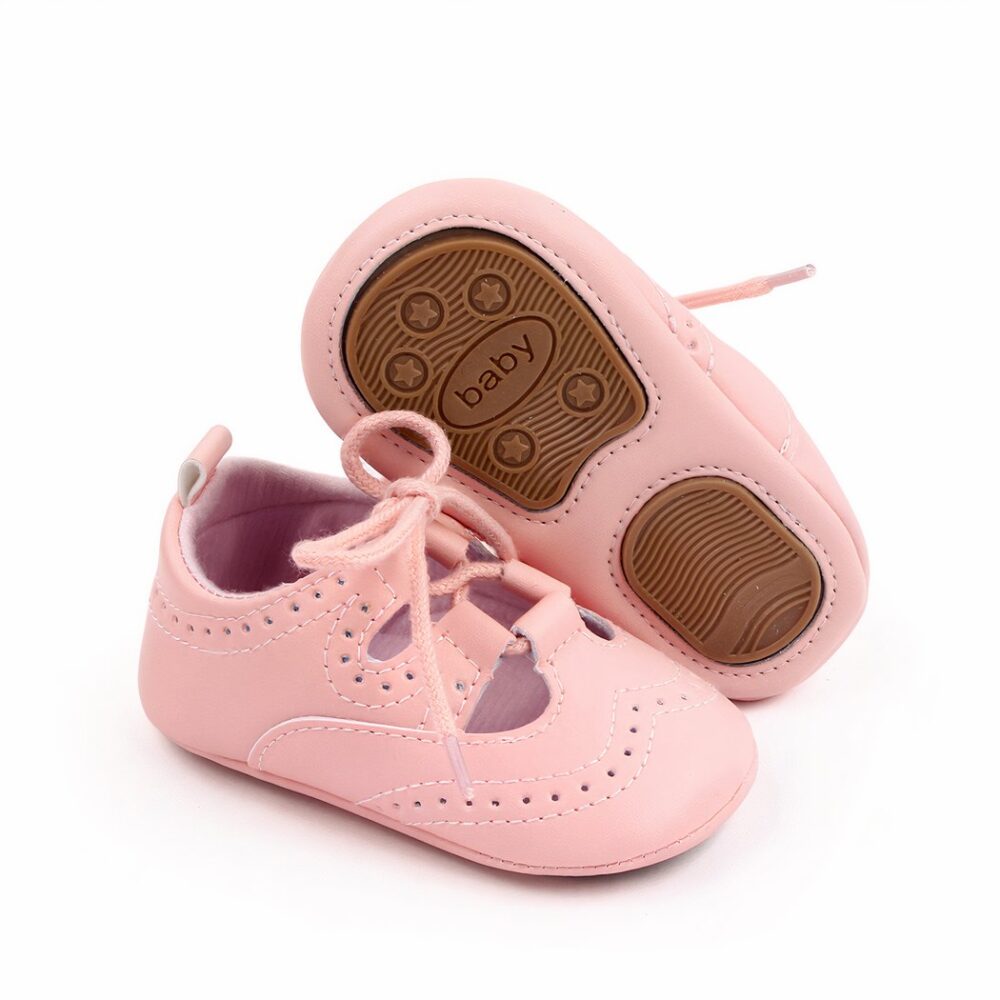 Openwork moccasins with lace-up sneakers for baby girls - Image 6