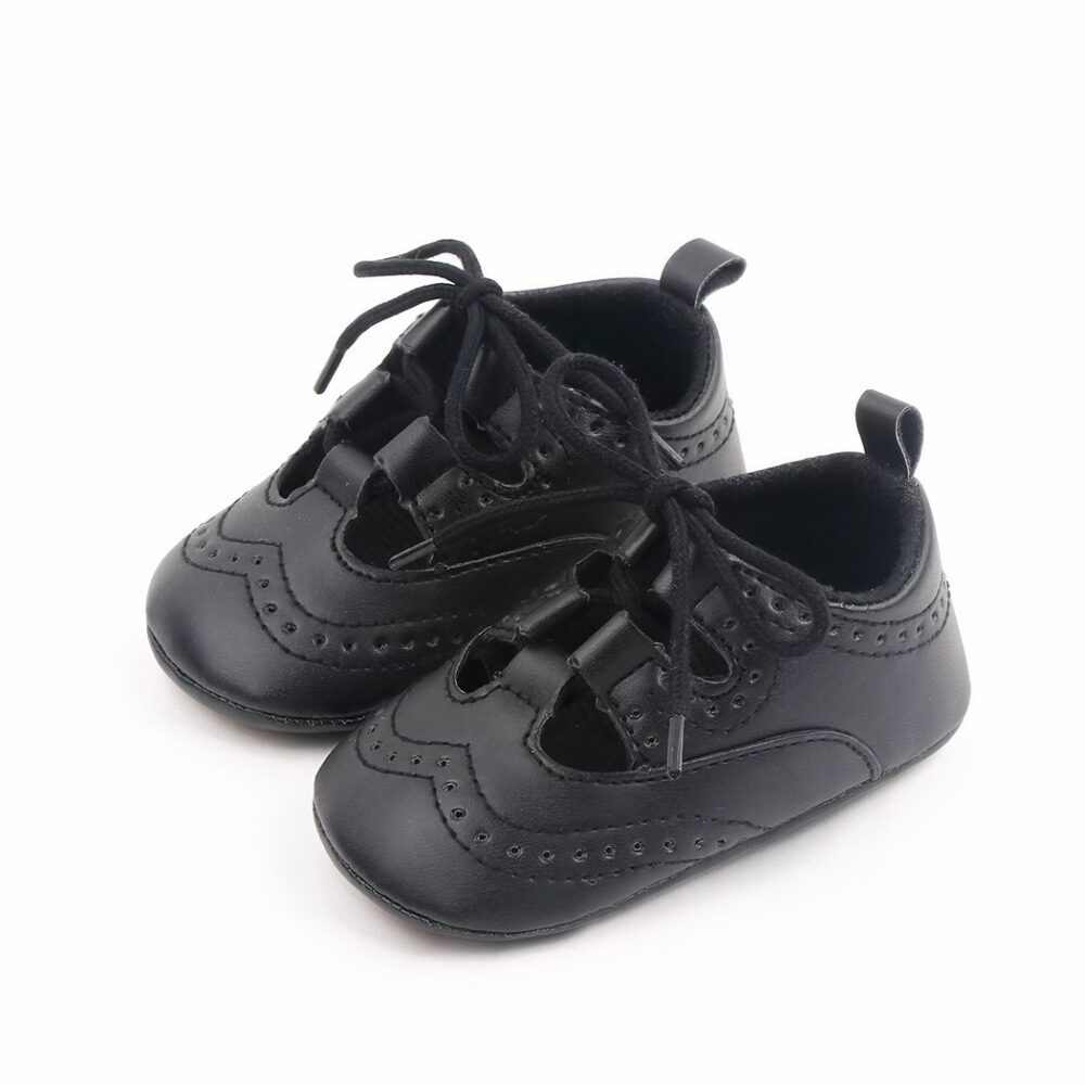 Openwork moccasins with lace-up sneakers for baby girls - Image 4
