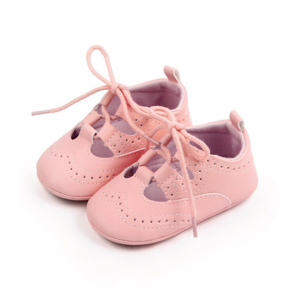 Openwork moccasins with lace-up sneakers for baby girls - Image 3