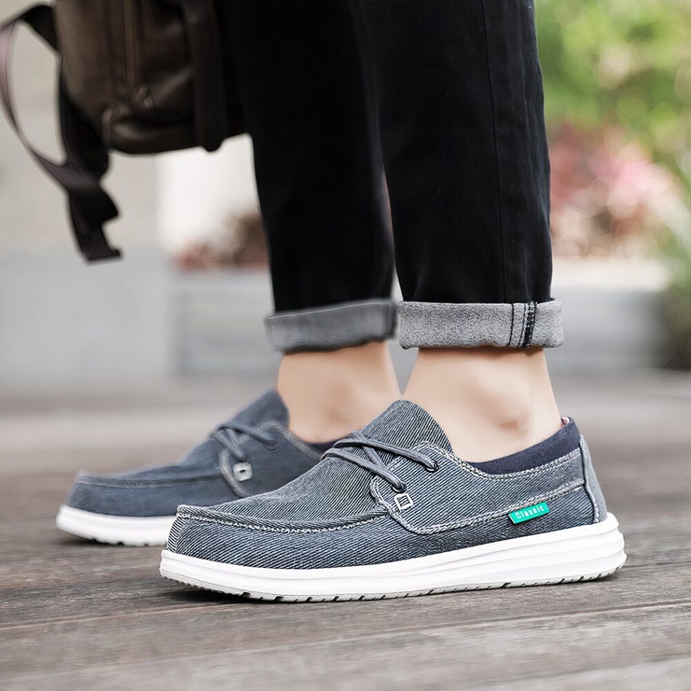 Soft-soled canvas orthopedic moccasins for men - Image 4