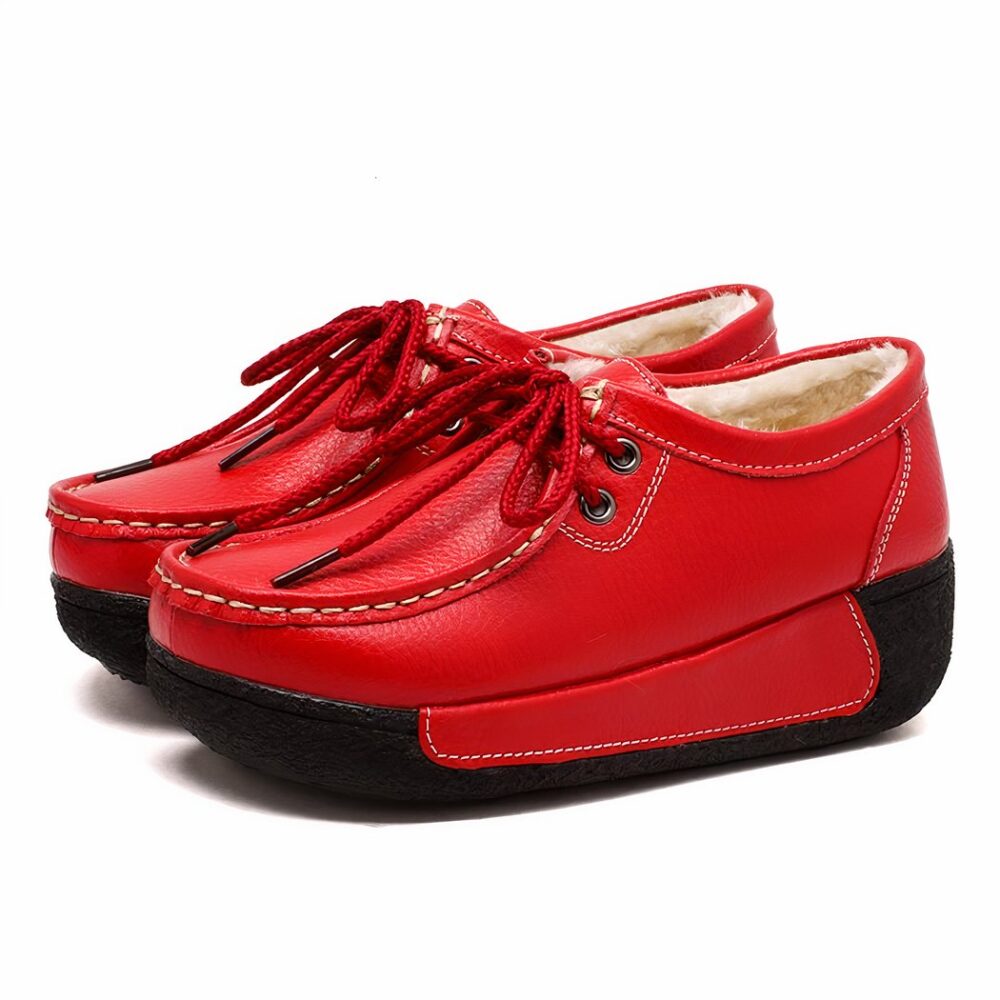 Women's boat-style lace-up wedge loafers - Image 3