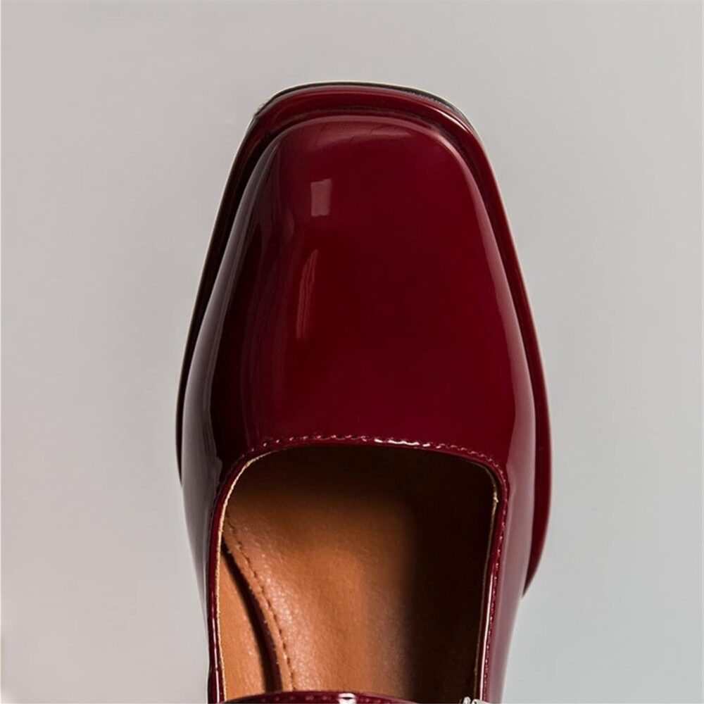 Patent Varnished Mary Jane shoes with heel for women - Image 5