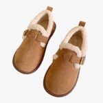 Closed back lined clog loafers for women on a white background