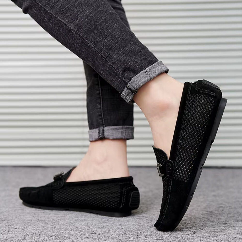 Breathable suede boat loafers for men - Image 2