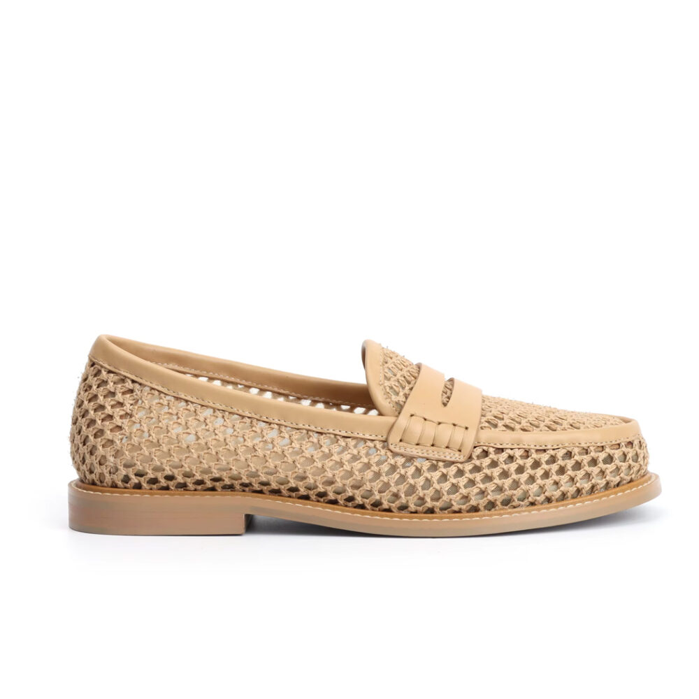 Knit and leather loafers for women - Image 2