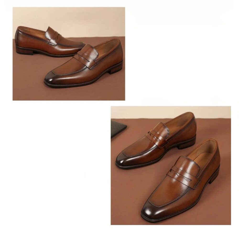 Genuine leather dress loafers for men - Image 13