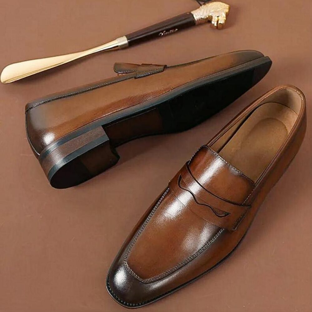 Genuine leather dress loafers for men - Image 11