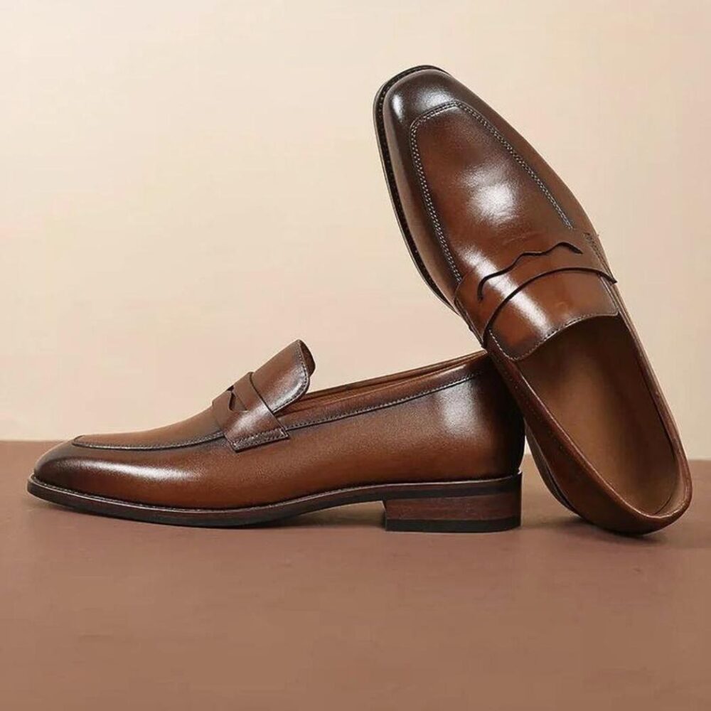 Genuine leather dress loafers for men - Image 10