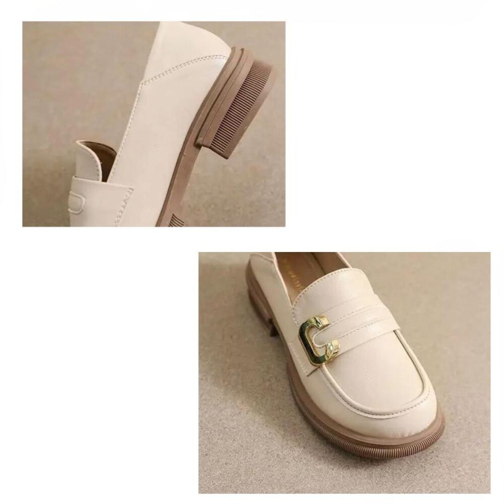 Soft elegant genuine leather loafers for women - Image 13