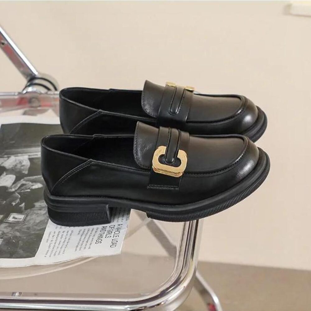 Soft elegant genuine leather loafers for women - Image 3