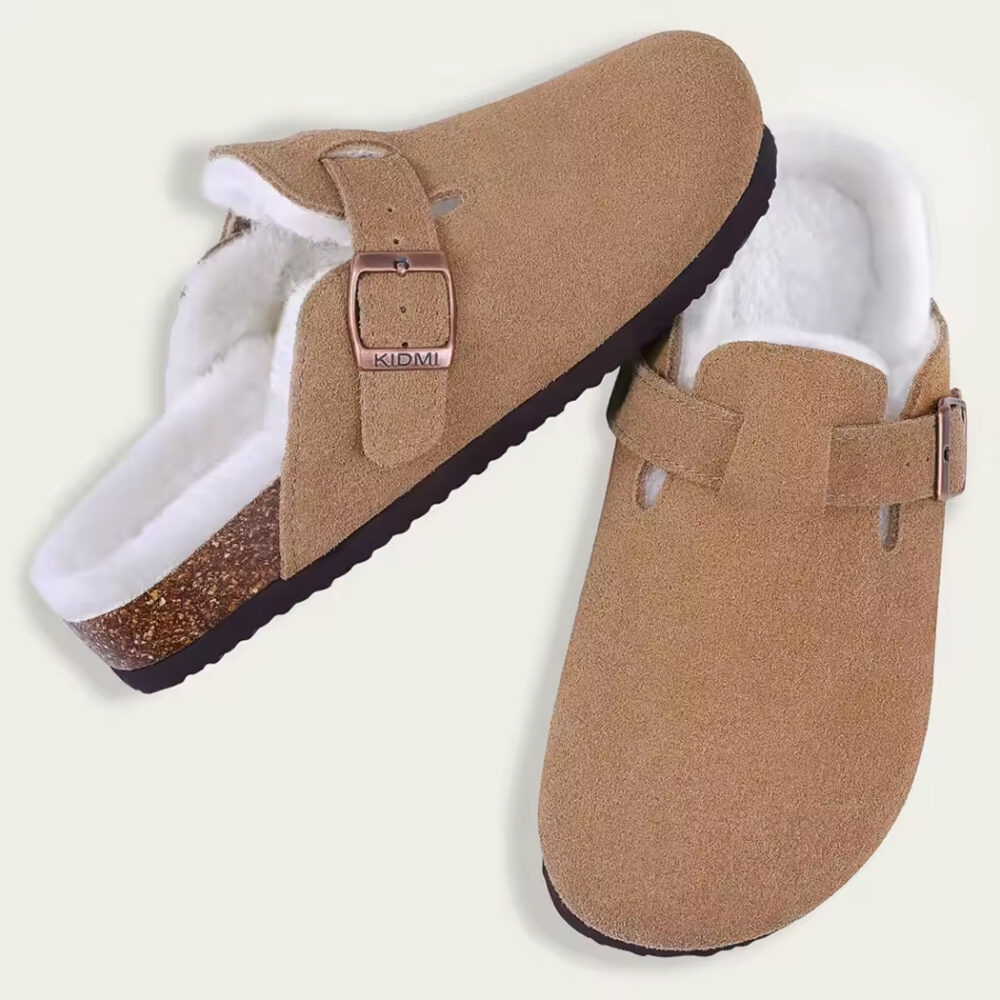 Faux suede lined clog loafers - Image 2