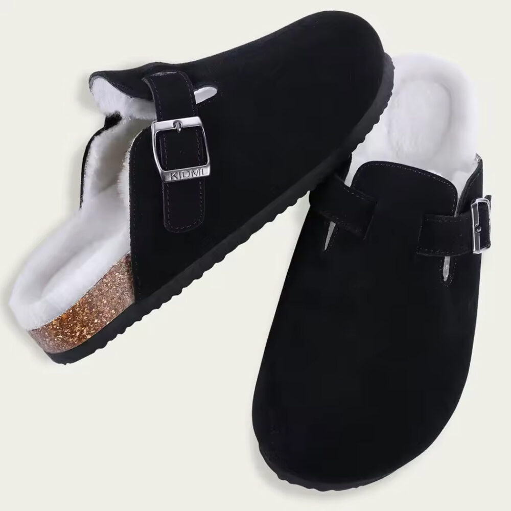 Faux suede lined clog loafers - Image 6