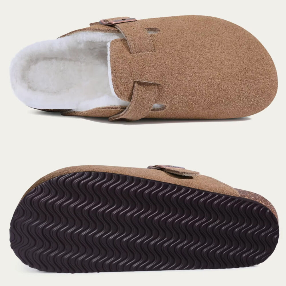 Faux suede lined clog loafers - Image 7